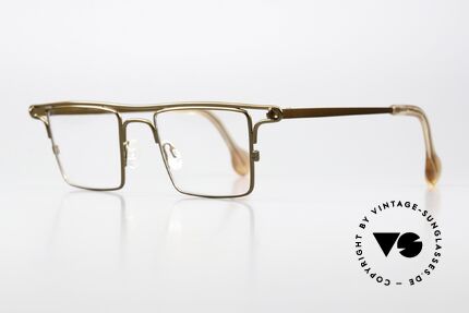 Theo Belgium Ampere Square Eyeglasses In Brass, anything but "ordinary" or "mainstream" ;-), Made for Men and Women