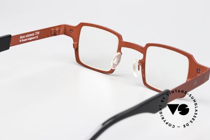 Theo Belgium Sixteen Titanium Frame Red Metallic, lens height 30mm = suitable for progressive lenses, Made for Women