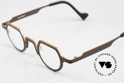 Theo Belgium Europe Titan Frame Brown Orange, avant-garde eyeglasses for ladies and gentlemen, Made for Men and Women