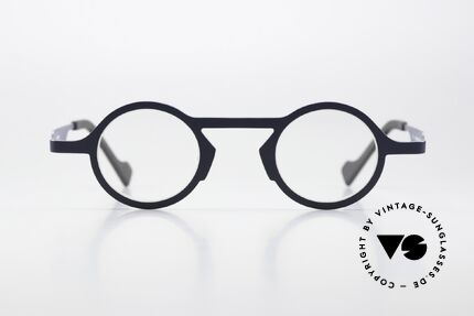 Theo Belgium Africa Titanium Frame Dark Blue, mod. AFRICA from the THEO 'Continent' family, Made for Men and Women