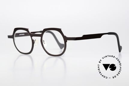 Theo Belgium America Titanium Frame Dark Brown, titanium unisex frame with color 63 (dark brown), Made for Men and Women