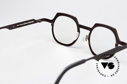 Theo Belgium America Titanium Frame Dark Brown, unworn; like all our unique Theo eyewear specs, Made for Men and Women