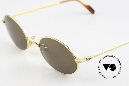 Cartier Sorbonne - L Ultra Rare 53mm Large Size, oval 22ct GOLD-plated frame with Cartier sun lenses, Made for Men and Women