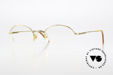 Cartier Manhattan - L Rare 53mm Size Gold-Plated, oval CARTIER vintage eyeglasses in size 53/22, 140, Made for Men and Women