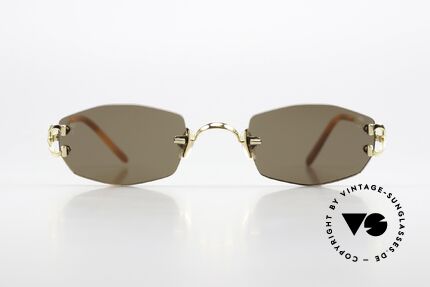 Cartier Capri Rimless Sunglasses From 1999, modell CAPRI, size 48/22 (22ct gold-plated frame), Made for Women