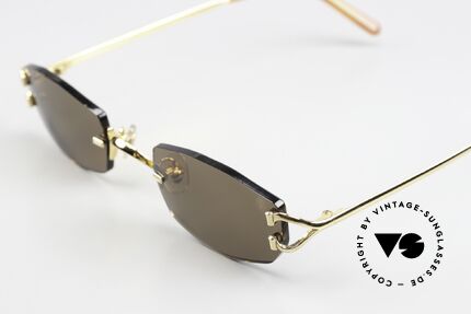 Cartier Capri Rimless Sunglasses From 1999, lens shape can be changed for prescription if needed, Made for Women