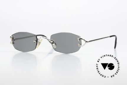 Cartier Capri Platinum Sunglasses 1999, rare, rimless Cartier vintage sunglases from 1999, Made for Women