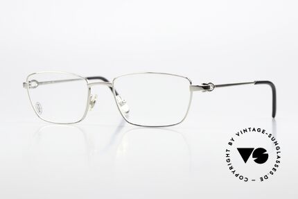 Cartier Tender Platinum Eyeglasses 2009, square Cartier vintage eyeglasses in size 52/18, 135, Made for Men and Women