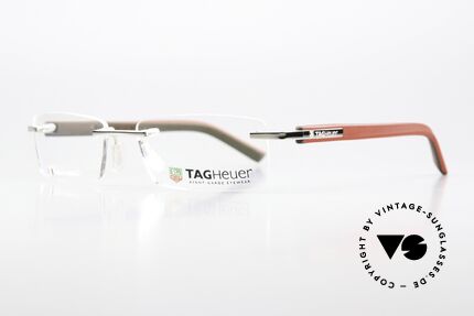 Tag Heuer 8109 Trends Rimless Avantgarde Frame, palladium front with temples in red & dark brown, Made for Men