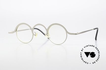Theo Belgium Feu Artistic Round Eyewear, vintage Theo Belgium glasses in silver-gray, Made for Men and Women