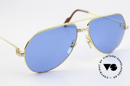 Cartier Vendome Santos - M Ultramarine Deep Blue Lapis, luxury frame (22ct gold-plated) with full orig. packing!, Made for Men