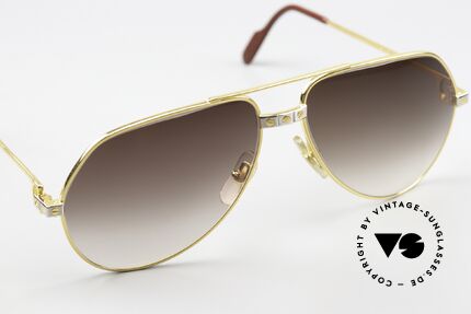 Cartier Vendome Santos - M Brown Gradient Sun lenses, luxury frame (22ct gold-plated) with full orig. packing!, Made for Men Cartier Vendome Santos - M Brown Gradient Sun lenses, luxury frame (22ct gold-plated) with full orig. packing!, Made for Men