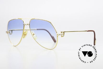 Cartier Vendome Santos - M Light Blue Gradient Lenses, Santos Decor (with 3 screws): MEDIUM size 59-16, 140, Made for Men and Women