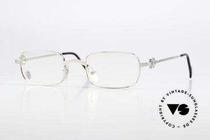 Cartier Dreamer - S 90s Frame Brushed Platinum, rare CARTIER vintage luxury eyeglasses from 1999, Made for Men and Women