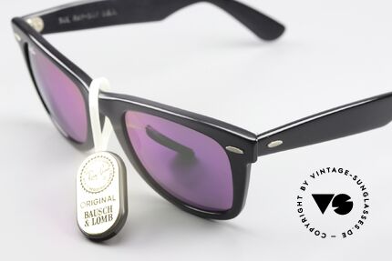 Ray Ban Wayfarer I Special Edition Rose Mirror, pink mirrored mineral lenses with the B&L etching, Made for Men and Women