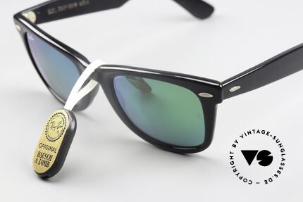 Ray Ban Wayfarer I Special Edition Green Mirror, green mirrored mineral lenses with the B&L etching, Made for Men and Women Ray Ban Wayfarer I Special Edition Green Mirror, green mirrored mineral lenses with the B&L etching, Made for Men and Women
