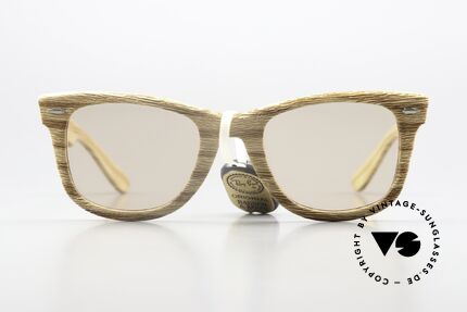 Ray Ban Wayfarer I Woodies B&L USA 80's Wood, handmade in the USA (by Bausch&Lomb); unicum!, Made for Men and Women