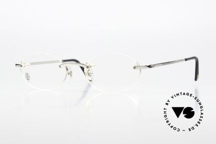 Cartier T-Eye Oval Platinum-Plated Glasses Details