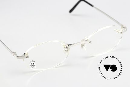 Cartier T-Eye Oval Platinum-Plated Glasses, UNWORN Cartier original from 2006 with case, Made for Men and Women