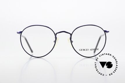Giorgio Armani 138 Panto Specs Dark Blue Black, unisex vintage Giorgio Armani designer eyeglasses, Made for Men and Women