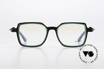 Tavat Bi-Square Insider Eyewear Steampunk, from the SOUPCAN Collection in black and green, Made for Men and Women