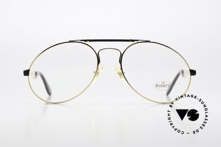 Bugatti 11941 80's Luxury Eyeglasses Men, black-golden frame, ultra-rare, just precious!, Made for Men