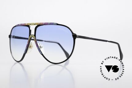 Alpina M1 80's Limited Edition Titanium, blue-gradient sun lenses with original ALPINA logo, Made for Men and Women