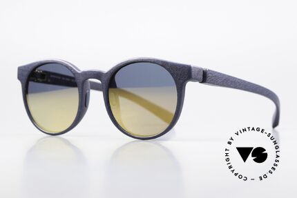 Mykita Mylon Omega Mirrored Zeiss Sun Lenses, color code 325 = "Navy Blue Pearlgold Flash", Made for Men and Women