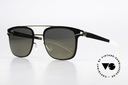 Mykita Hunter Decades Collection 2014-15, Color Code 167 is "Gold / Jet Black Brilliantgrey Solid", Made for Men and Women