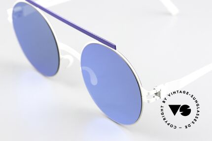 Mykita Verbal HIP POP ARTIST Sunglasses, code 326 is called = "White / Blue Reserve / Blue", Made for Men and Women