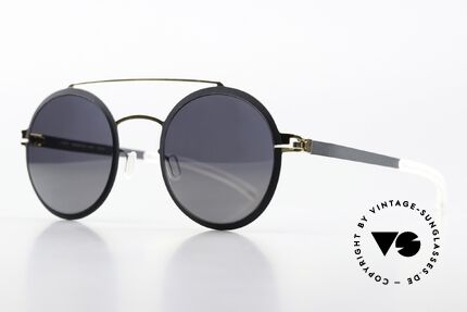 Mykita Lupita Decades Sun Collection 2018, dark-blue/gold frame with slightly mirrored sun lenses, Made for Men and Women