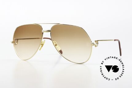 Cartier Vendome Solid Gold - L 18kt Solid Gold Sunglasses 80's, 80's Cartier Vendome Sunglasses; SOLID GOLD Collection, Made for Men