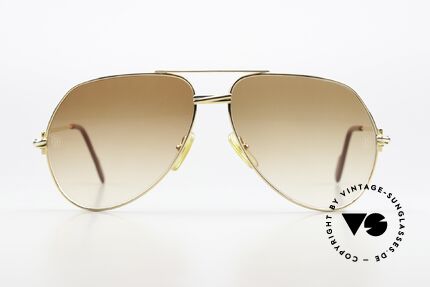 Cartier Vendome Solid Gold - L 18kt Solid Gold Sunglasses 80's, 18kt (750) SOLID GOLD frame; ultra-rare collector's item, Made for Men