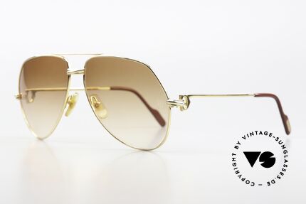 Cartier Vendome Solid Gold - L 18kt Solid Gold Sunglasses 80's, this version was only made upon request and prepayment, Made for Men