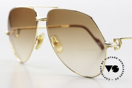 Cartier Vendome Solid Gold - L 18kt Solid Gold Sunglasses 80's, LUXURY JEWELRY vintage sunglasses (25 grams of GOLD), Made for Men