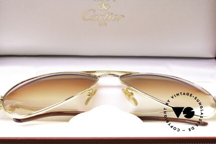 Cartier Vendome Solid Gold - L 18kt Solid Gold Sunglasses 80's, Size: large, Made for Men