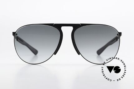 Mykita Mylon Rye Aviator Designer Sunglasses, size 59-16, col. 243 (pitch black-gray gradient), Made for Men