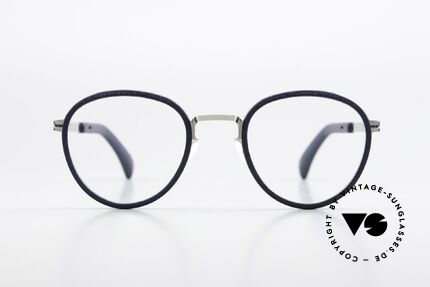 Mykita Mylon Palm Navy Blue / Shiny Silver Frame, PANTO eyewear design; size 47-22, color 309, Made for Men and Women
