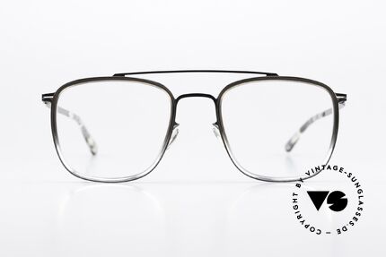 Mykita Hanno Square Frame Shiny Graphite, LITE collection with additional acetate rings / inlays, Made for Men and Women