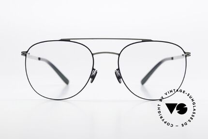 Mykita Nilsson Shiny Silver And Navy Blue, striking aviator frame design from the LITE collection, Made for Men
