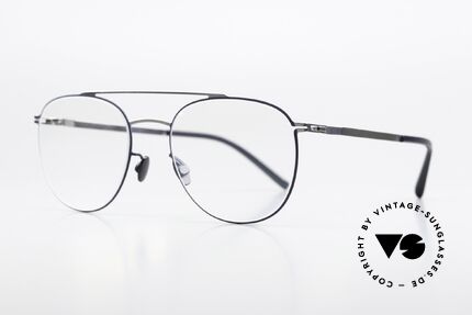 Mykita Nilsson Shiny Silver And Navy Blue, lightweight specs with the characteristic Mykita temples, Made for Men