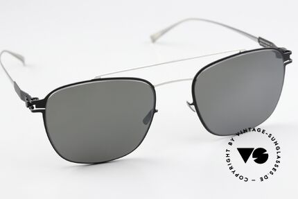 Mykita Hugh Silver Black Mirror Shades, unworn model from 2020, with original case by MYKITA, Made for Men