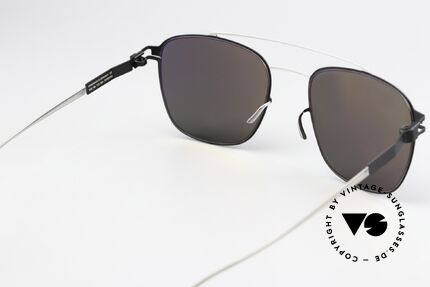 Mykita Hugh Silver Black Mirror Shades, innovative flexible frame construction: one size fits all, Made for Men