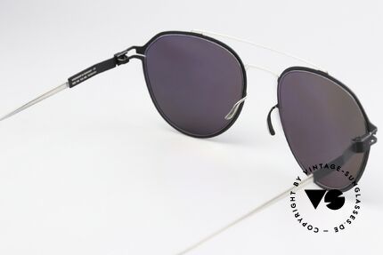 Mykita Harris Silver Black Mirror Sunnies, innovative flexible frame construction: one size fits all, Made for Men and Women