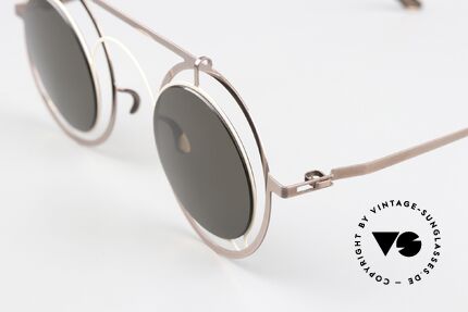 Mykita Siru Spectacular Designer Shades, col. code 452: 'Sand / Purple Bronze Rawgreen Solid', Made for Men and Women