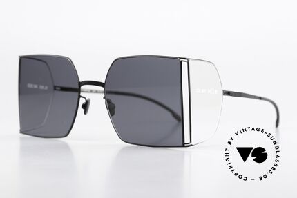 Mykita Helmut Lang HL003 Square Shades Side Lenses, minimalist-avant-garde sunglasses with side blinds, Made for Men and Women