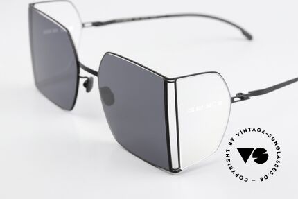 Mykita Helmut Lang HL003 Square Shades Side Lenses, black frame with clear side shields; black/clear sides, Made for Men and Women