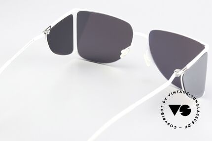 Mykita Helmut Lang HL002 White Silver Flash Mirrored, silver-mirrored sun lenses with 100% UV protection, Made for Men and Women