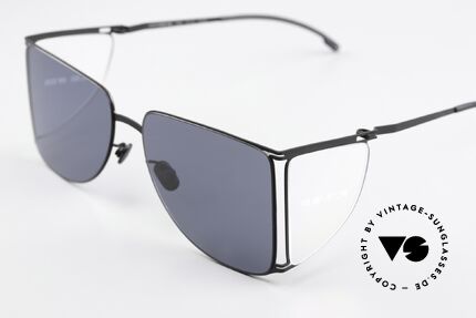 Mykita Helmut Lang HL002 Minimalist-Avant-Garde Frame, black frame with clear side shields; black/clear sides, Made for Men and Women