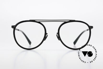 Mykita Maren Black Designer Eyewear Unisex, LITE collection with additional acetate rings / inlays, Made for Men and Women